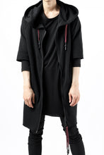 Load image into Gallery viewer, FIRST AID TO THE INJURED HOODY LAYERED SLEEVE ZIP PARKA / FRENCH TERRY + JERSEY (BLACK)