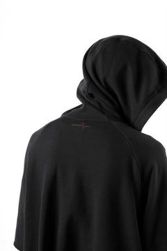 Load image into Gallery viewer, FIRST AID TO THE INJURED HOODY LAYERED SLEEVE ZIP PARKA / FRENCH TERRY + JERSEY (BLACK)