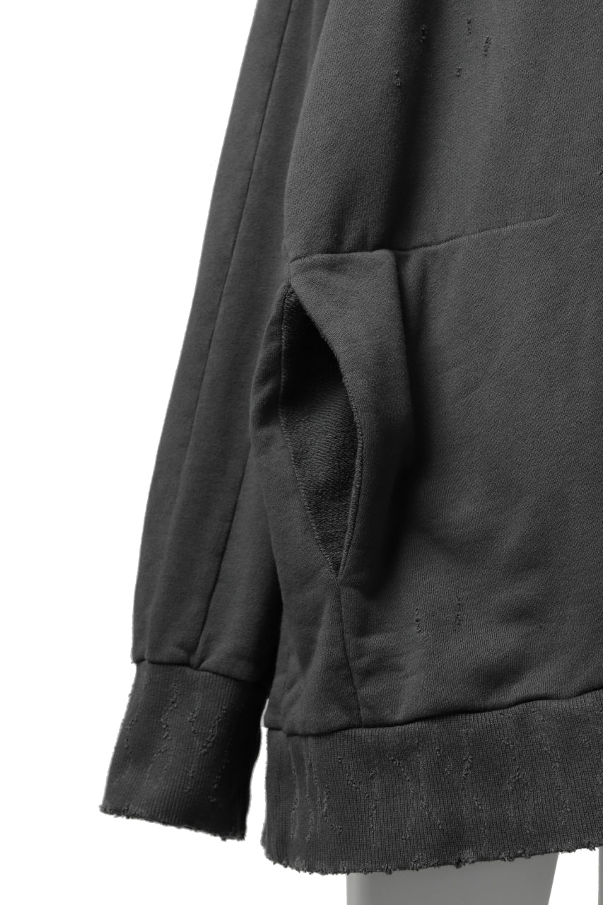 画像をギャラリービューアに読み込む, A.F ARTEFACT "FRAYED" DAMAGE LOOSEY SWEATER TOPS (GREY)