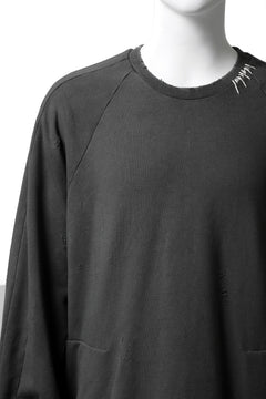 画像をギャラリービューアに読み込む, A.F ARTEFACT "FRAYED" DAMAGE LOOSEY SWEATER TOPS (GREY)