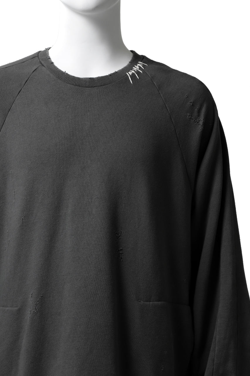画像をギャラリービューアに読み込む, A.F ARTEFACT "FRAYED" DAMAGE LOOSEY SWEATER TOPS (GREY)