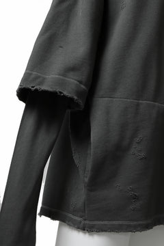 画像をギャラリービューアに読み込む, A.F ARTEFACT "FRAYED" DAMAGE LAYERED SWEATER TOPS (GREY)