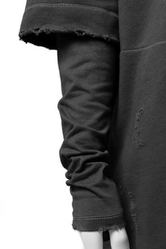 画像をギャラリービューアに読み込む, A.F ARTEFACT "FRAYED" DAMAGE LAYERED SWEATER TOPS (GREY)