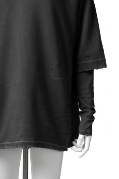 画像をギャラリービューアに読み込む, A.F ARTEFACT "FRAYED" DAMAGE LAYERED SWEATER TOPS (GREY)