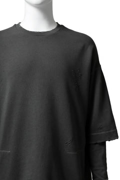 画像をギャラリービューアに読み込む, A.F ARTEFACT "FRAYED" DAMAGE LAYERED SWEATER TOPS (GREY)