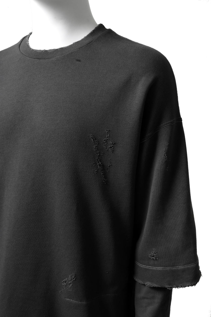 画像をギャラリービューアに読み込む, A.F ARTEFACT "FRAYED" DAMAGE LAYERED SWEATER TOPS (GREY)