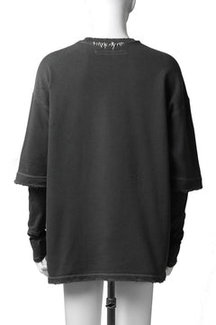画像をギャラリービューアに読み込む, A.F ARTEFACT "FRAYED" DAMAGE LAYERED SWEATER TOPS (GREY)