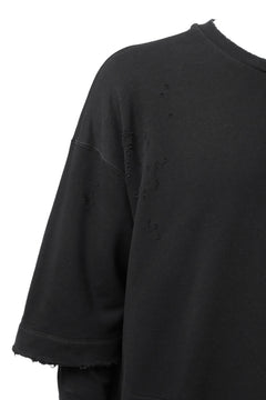 画像をギャラリービューアに読み込む, A.F ARTEFACT "FRAYED" DAMAGE LAYERED SWEATER TOPS (BLACK)