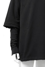 画像をギャラリービューアに読み込む, A.F ARTEFACT "FRAYED" DAMAGE LAYERED SWEATER TOPS (BLACK)