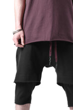 Load image into Gallery viewer, FIRST AID TO THE INJURED LAYERED SHORT PANTS / FRENCH TERRY + JERSEY (BLACK)