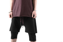 Load image into Gallery viewer, FIRST AID TO THE INJURED LAYERED SHORT PANTS / FRENCH TERRY + JERSEY (BLACK)