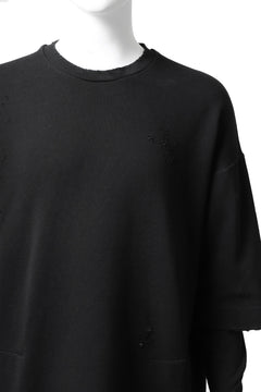 画像をギャラリービューアに読み込む, A.F ARTEFACT "FRAYED" DAMAGE LAYERED SWEATER TOPS (BLACK)