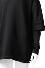 画像をギャラリービューアに読み込む, A.F ARTEFACT "FRAYED" DAMAGE LAYERED SWEATER TOPS (BLACK)