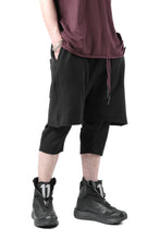 Load image into Gallery viewer, FIRST AID TO THE INJURED LAYERED SHORT PANTS / FRENCH TERRY + JERSEY (BLACK)