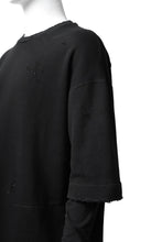 画像をギャラリービューアに読み込む, A.F ARTEFACT "FRAYED" DAMAGE LAYERED SWEATER TOPS (BLACK)