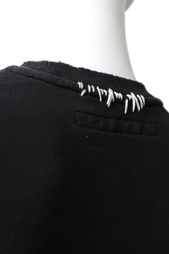 画像をギャラリービューアに読み込む, A.F ARTEFACT "FRAYED" DAMAGE LAYERED SWEATER TOPS (BLACK)