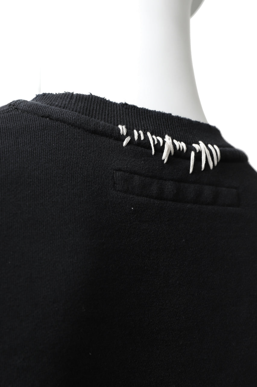 画像をギャラリービューアに読み込む, A.F ARTEFACT "FRAYED" DAMAGE LAYERED SWEATER TOPS (BLACK)