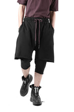 Load image into Gallery viewer, FIRST AID TO THE INJURED LAYERED SHORT PANTS / FRENCH TERRY + JERSEY (BLACK)