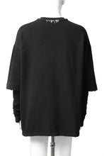 画像をギャラリービューアに読み込む, A.F ARTEFACT "FRAYED" DAMAGE LAYERED SWEATER TOPS (BLACK)