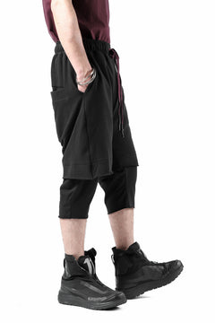 Load image into Gallery viewer, FIRST AID TO THE INJURED LAYERED SHORT PANTS / FRENCH TERRY + JERSEY (BLACK)