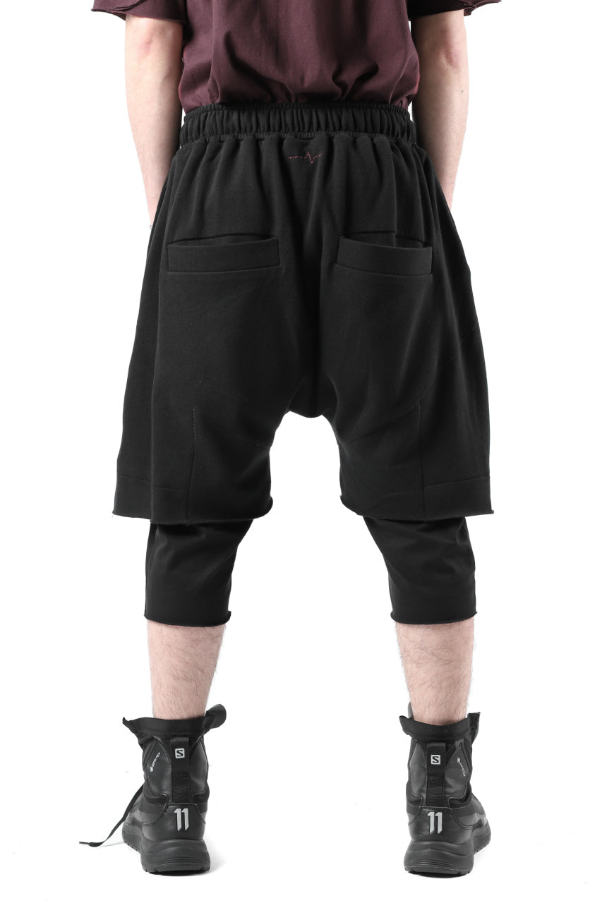 Load image into Gallery viewer, FIRST AID TO THE INJURED LAYERED SHORT PANTS / FRENCH TERRY + JERSEY (BLACK)