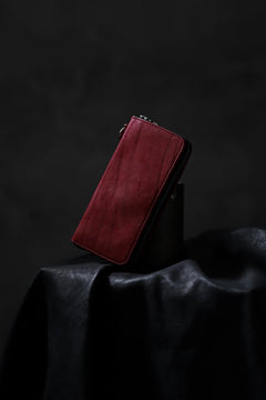 Load image into Gallery viewer, ISAMU KATAYAMA BACKLASH exclusive ROUND FASTNER WALLET / DOUBLE-SHOULDER OBJECT DYED (RED)