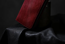 Load image into Gallery viewer, ISAMU KATAYAMA BACKLASH exclusive ROUND FASTNER WALLET / DOUBLE-SHOULDER OBJECT DYED (RED)