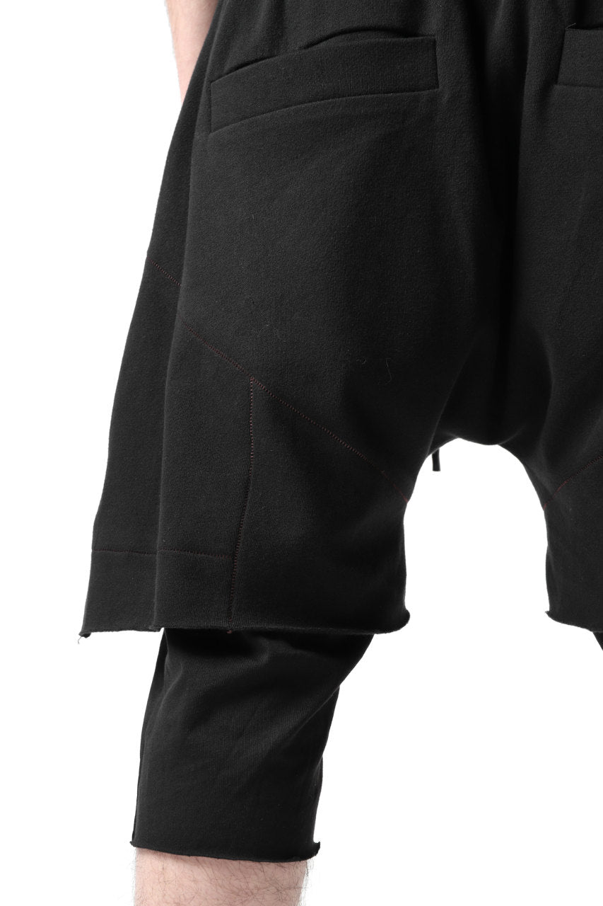 Load image into Gallery viewer, FIRST AID TO THE INJURED LAYERED SHORT PANTS / FRENCH TERRY + JERSEY (BLACK)