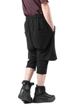 Load image into Gallery viewer, FIRST AID TO THE INJURED LAYERED SHORT PANTS / FRENCH TERRY + JERSEY (BLACK)