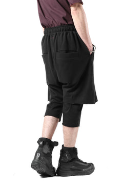 Load image into Gallery viewer, FIRST AID TO THE INJURED LAYERED SHORT PANTS / FRENCH TERRY + JERSEY (BLACK)