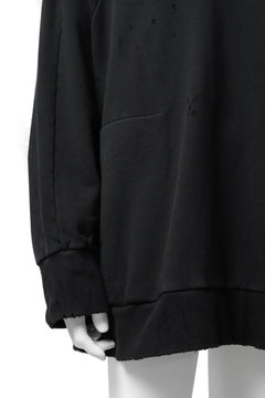 画像をギャラリービューアに読み込む, A.F ARTEFACT "FRAYED" DAMAGE LOOSEY SWEATER TOPS (BLACK)