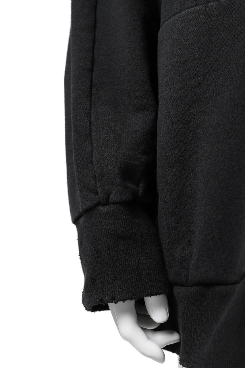 画像をギャラリービューアに読み込む, A.F ARTEFACT "FRAYED" DAMAGE LOOSEY SWEATER TOPS (BLACK)