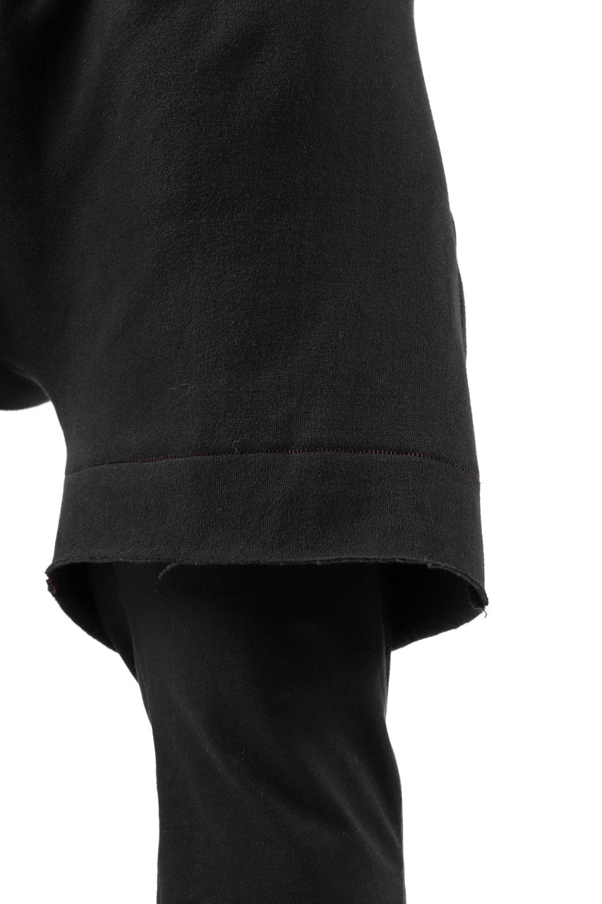 Load image into Gallery viewer, FIRST AID TO THE INJURED LAYERED SHORT PANTS / FRENCH TERRY + JERSEY (BLACK)