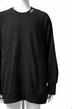 画像をギャラリービューアに読み込む, A.F ARTEFACT "FRAYED" DAMAGE LOOSEY SWEATER TOPS (BLACK)