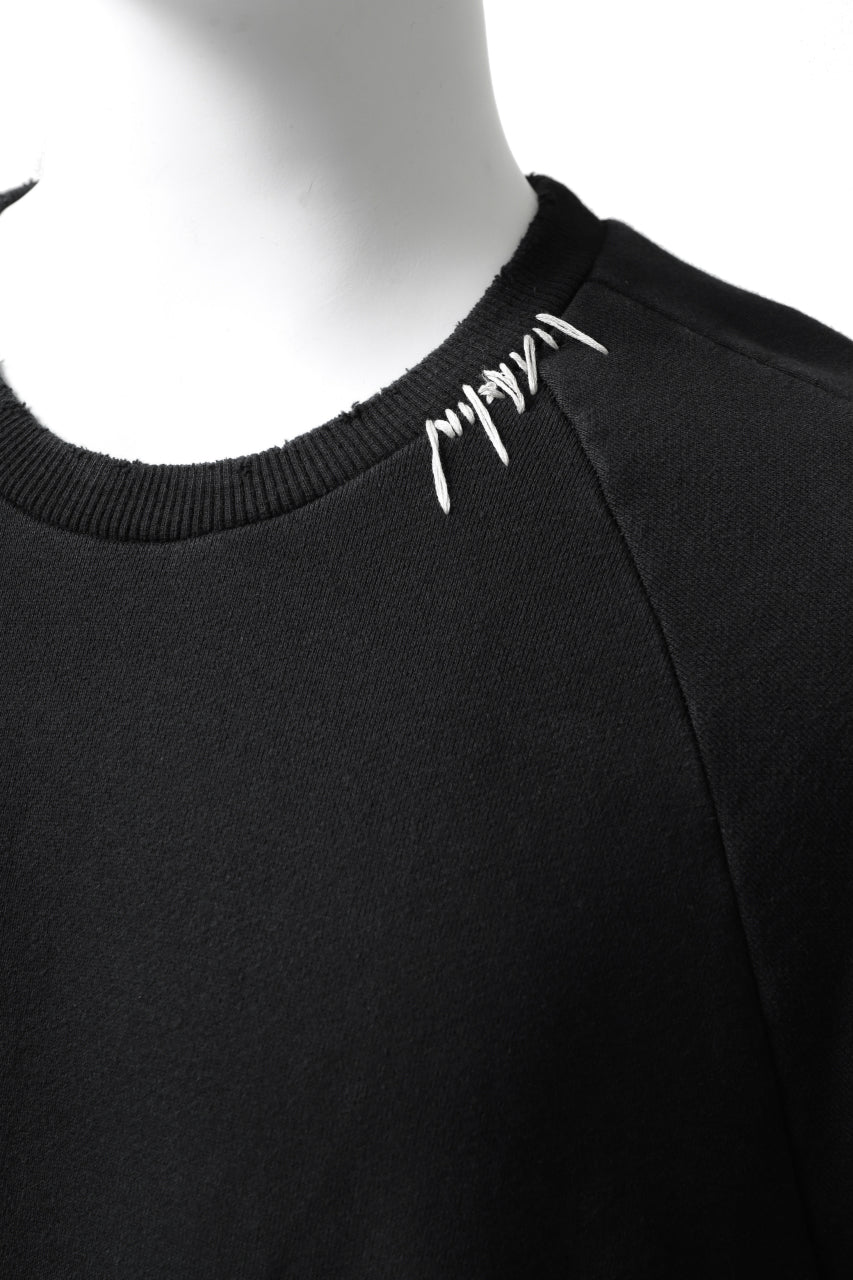 画像をギャラリービューアに読み込む, A.F ARTEFACT "FRAYED" DAMAGE LOOSEY SWEATER TOPS (BLACK)