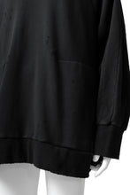画像をギャラリービューアに読み込む, A.F ARTEFACT "FRAYED" DAMAGE LOOSEY SWEATER TOPS (BLACK)