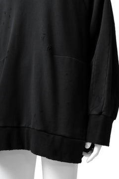 画像をギャラリービューアに読み込む, A.F ARTEFACT "FRAYED" DAMAGE LOOSEY SWEATER TOPS (BLACK)
