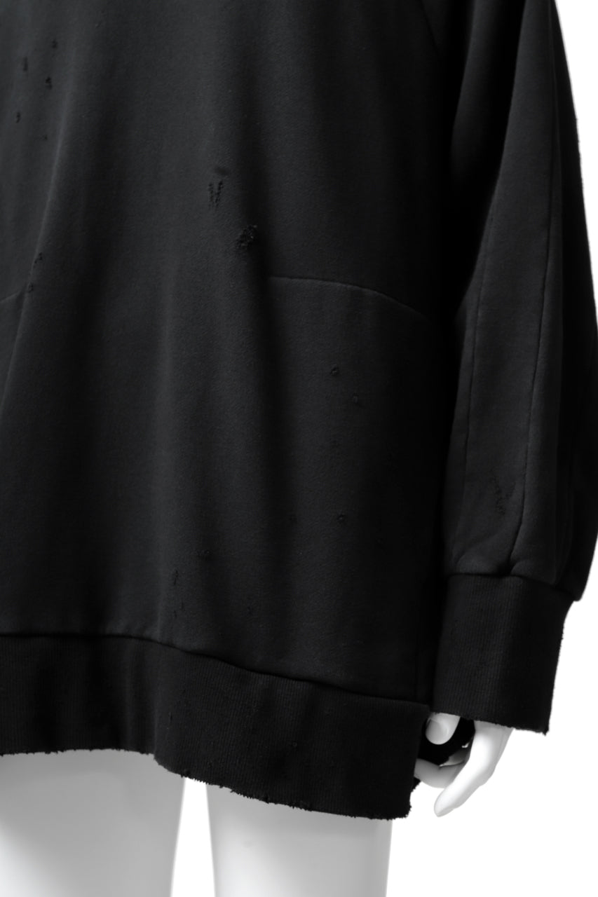 画像をギャラリービューアに読み込む, A.F ARTEFACT "FRAYED" DAMAGE LOOSEY SWEATER TOPS (BLACK)