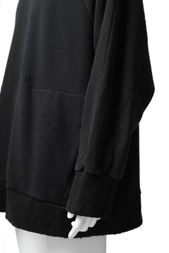 画像をギャラリービューアに読み込む, A.F ARTEFACT "FRAYED" DAMAGE LOOSEY SWEATER TOPS (BLACK)