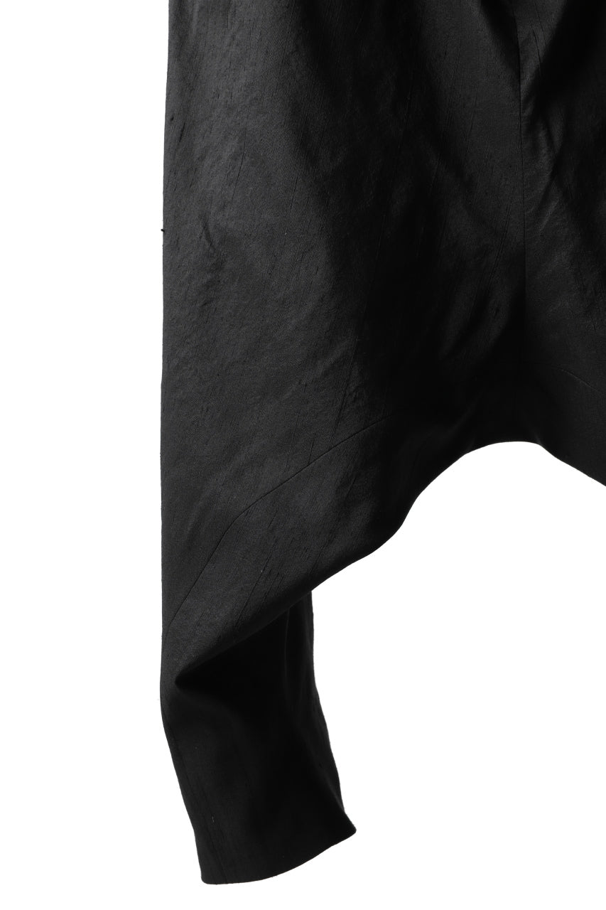 画像をギャラリービューアに読み込む, SOSNOVSKA exclusive NARROW CLOWN PANTS / SCRATCHED SILK (BLACK)