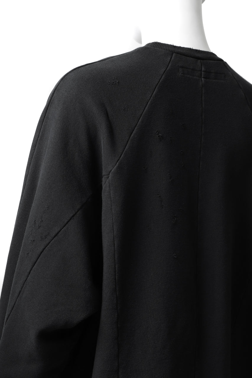 画像をギャラリービューアに読み込む, A.F ARTEFACT "FRAYED" DAMAGE LOOSEY SWEATER TOPS (BLACK)