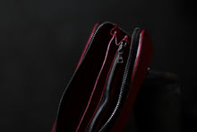 Load image into Gallery viewer, ISAMU KATAYAMA BACKLASH exclusive ROUND FASTNER WALLET / DOUBLE-SHOULDER OBJECT DYED (RED)