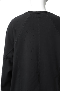 画像をギャラリービューアに読み込む, A.F ARTEFACT "FRAYED" DAMAGE LOOSEY SWEATER TOPS (BLACK)
