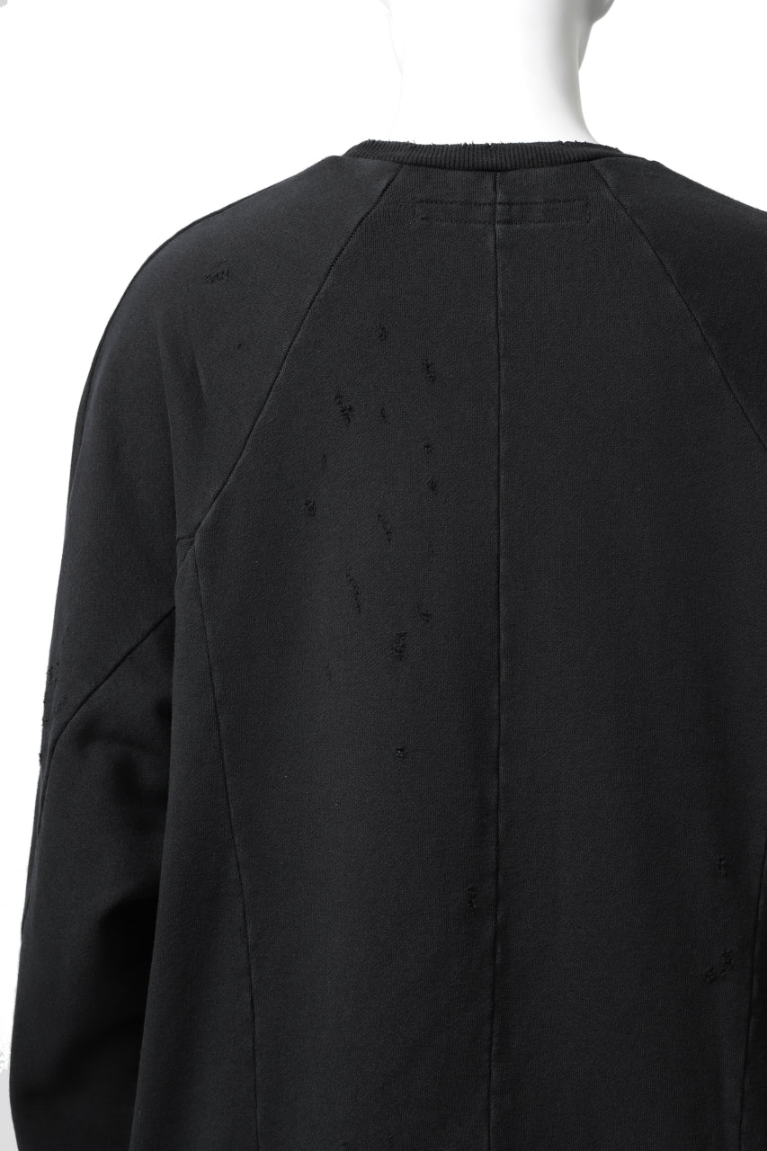 画像をギャラリービューアに読み込む, A.F ARTEFACT "FRAYED" DAMAGE LOOSEY SWEATER TOPS (BLACK)