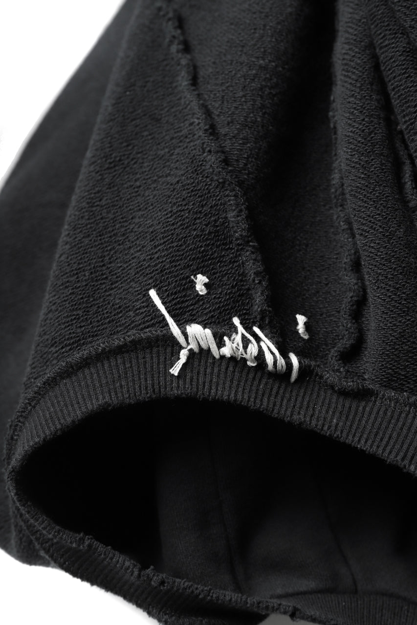 画像をギャラリービューアに読み込む, A.F ARTEFACT "FRAYED" DAMAGE LOOSEY SWEATER TOPS (BLACK)
