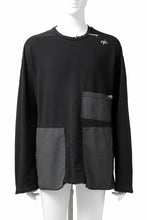 画像をギャラリービューアに読み込む, A.F ARTEFACT "FRAYED plus" DAMAGE COMBINATION SWEATER TOPS (BLACK)