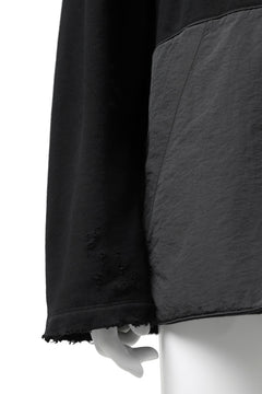 画像をギャラリービューアに読み込む, A.F ARTEFACT "FRAYED plus" DAMAGE COMBINATION SWEATER TOPS (BLACK)