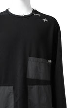 画像をギャラリービューアに読み込む, A.F ARTEFACT "FRAYED plus" DAMAGE COMBINATION SWEATER TOPS (BLACK)