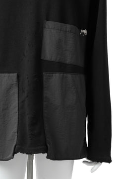 画像をギャラリービューアに読み込む, A.F ARTEFACT "FRAYED plus" DAMAGE COMBINATION SWEATER TOPS (BLACK)