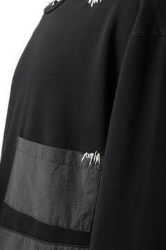 画像をギャラリービューアに読み込む, A.F ARTEFACT "FRAYED plus" DAMAGE COMBINATION SWEATER TOPS (BLACK)